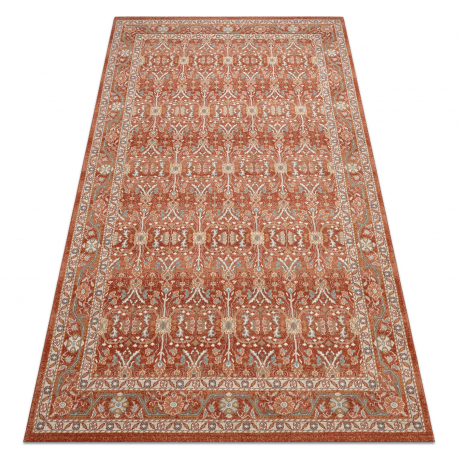 Covor de lana SOHO 477.08.LA300 OSTA Ornament, cadru, natural teracotă / bej