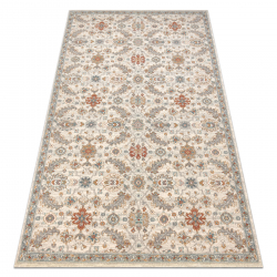 Alfombra de lana SOHO 477.07.LA100 OSTA - Flores, estructura, natural beige / azul