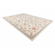 Alfombra de lana SOHO 477.07.LA100 OSTA - Flores, estructura, natural beige / azul
