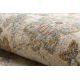 Wollteppich SOHO 477.07.LA100 OSTA - Blumen, Rahmen, natural beige / blau