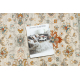Wollteppich SOHO 477.07.LA100 OSTA - Blumen, Rahmen, natural beige / blau