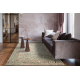 Tappeto in lana SOHO 477.04.LA400 OSTA - Ornamento, cornice, naturale verde / beige