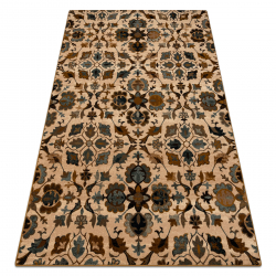 Alfombra de lana OMEGA AMALFI flores kamel marrón 