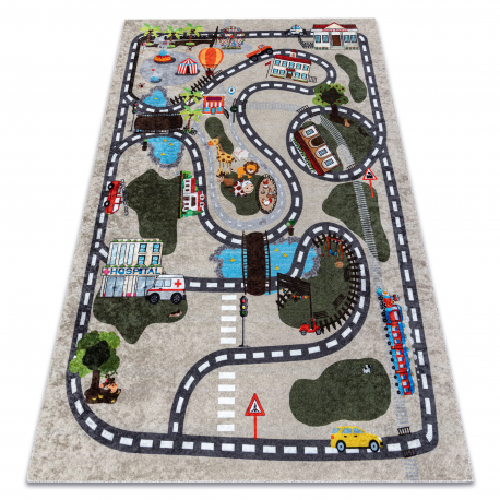 Tappeto Gioco Bambini Con Strade - 80x120 Cm, Antiscivolo E Lavabile | Per Cameretta, Divertente Ed Educativo - Foto 3