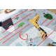 Tapis lavable BAMBINO 2160 Rues, village indien, animaux pour enfants, antidérapant gris - PRODUIT DE DEUXIÈME QUALITÉ