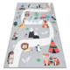 Tapis lavable BAMBINO 2160 Rues, village indien, animaux pour enfants, antidérapant gris - PRODUIT DE DEUXIÈME QUALITÉ