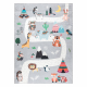 Tapis lavable BAMBINO 2160 Rues, village indien, animaux pour enfants, antidérapant gris - PRODUIT DE DEUXIÈME QUALITÉ