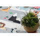 Tapis lavable BAMBINO 2160 Rues, village indien, animaux pour enfants, antidérapant gris - PRODUIT DE DEUXIÈME QUALITÉ