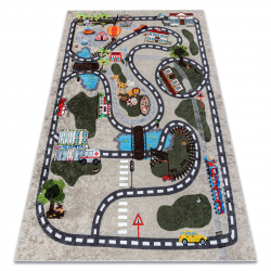 Tappeto lavabile JUNIOR 51803.804 Città, strade per bambini antiscivolo beige - PRODOTTO DI SECONDO GRADO