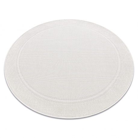 Teppich TIMO 5979 Kreis SISAL draussen Rahmen weiß - ZWEITKLASSIGES PRODUKT