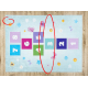 BAMBINO 1075 washing carpet hopscotch, numbers for children anti-slip - green - SECOND-RATE PRODUCT