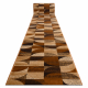 Alfombra de pasillo ROYAL H387 GEOMÉTRICO marrón / mostaza
