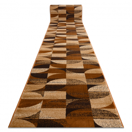 Tapis de couloir ROYAL H387 GÉOMÉTRIQUE marron / moutarde