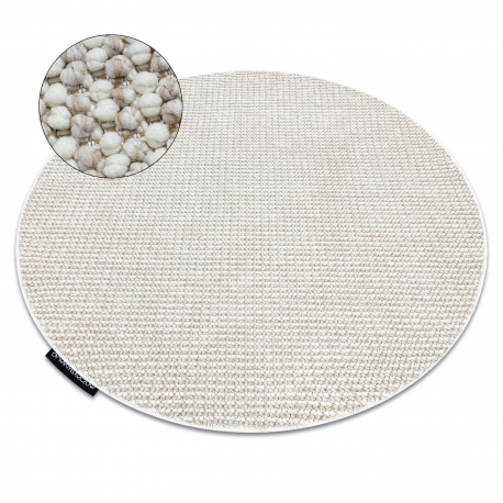 Carpet CASABLANCA LOOP circle white / beige loop, soft - SECOND-RATE PRODUCT