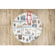 Tapis BONO 9207 cercle des rues, ville, chantier de construction crème / gris clair - PRODUIT DE DEUXIÈME QUALITÉ 