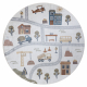 Tapis BONO 9207 cercle des rues, ville, chantier de construction crème / gris clair - PRODUIT DE DEUXIÈME QUALITÉ 