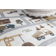 Tapis BONO 9207 cercle des rues, ville, chantier de construction crème / gris clair - PRODUIT DE DEUXIÈME QUALITÉ 