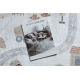 Tapis BONO 9207 cercle des rues, ville, chantier de construction crème / gris clair - PRODUIT DE DEUXIÈME QUALITÉ 