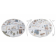 Tapijt BONO 9207 cirkel straten, stad, bouwplaats room / lichtgrijs - TWEEDE-KLASSE PRODUCT 