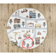 Carpet BONO 9207 circle Streets, city, construction site cream / light grey - SECOND-RATE PRODUCT