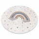 Teppich BONO 724 Kreis RAINBOW HEART creme / hellgrau - ZWEITKLASSIGES PRODUKT