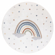 Teppich BONO 724 Kreis RAINBOW HEART creme / hellgrau - ZWEITKLASSIGES PRODUKT