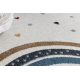 Teppich BONO 724 Kreis RAINBOW HEART creme / hellgrau - ZWEITKLASSIGES PRODUKT