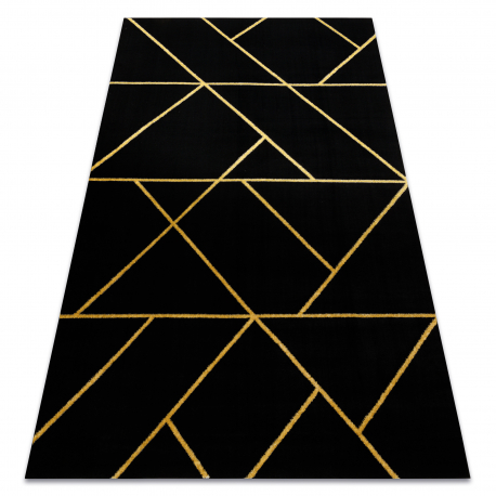 Exclusive EMERALD Carpet 1012 glamour, stylish geometric black / gold - SECOND-RATE- SECOND-RATE PRODUCT