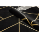 Vaip EMERALD eksklusiivne 1012 glamour, stiilne geomeetriline must / kullast - TEISE KLASSI TOODE
