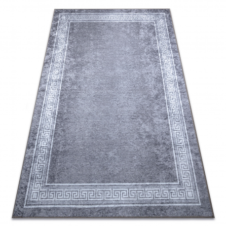 Tapis lavable MIRO 51317.807 Cadre, grec antidérapant - gris - PRODUIT DE DEUXIÈME QUALITÉ
