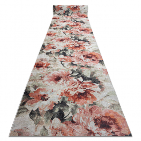 Läufer Antirutsch LOTUS BOUQUET 52900 Blumen beige / rosa ZUM WASCHEN