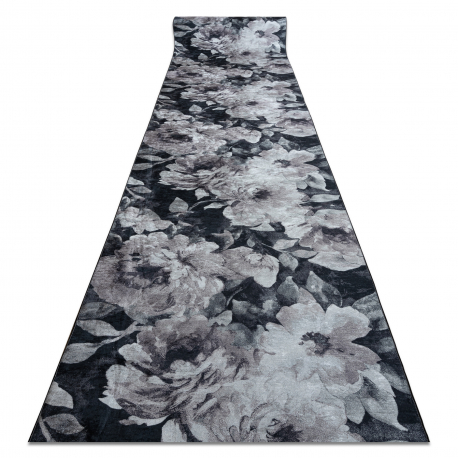 Läufer Antirutsch LOTUS BOUQUET 52901 Blumen grau / beige ZUM WASCHEN