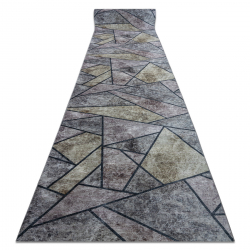 TAPIS DE COULOIR antidérapant LOTUS MOSAIC 22010 Mosaïque gris lavable 