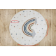 Carpet BONO 724 circle RAINBOW HEART cream / light grey - SECOND-RATE PRODUCT