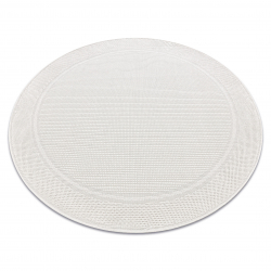 Teppich TIMO 5979 Kreis SISAL draussen Rahmen weiß - ZWEITKLASSIGES PRODUKT