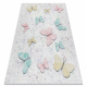 Alfombra lavable BAMBINO 1610 mariposas para niños antideslizante - crema - PRODUCTO DE SEGUNDA CLASE