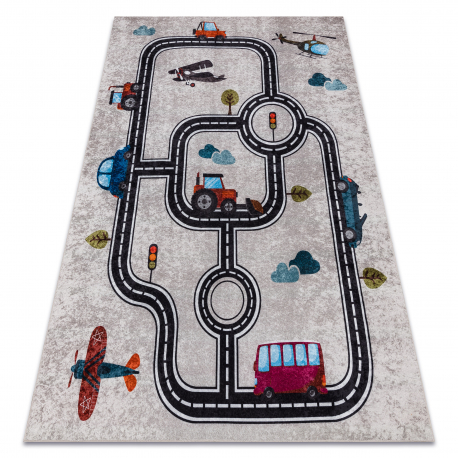 JUNIOR 52242.801 washing carpet City, streets for children anti-slip - beige / black - SECOND-RATE PRODUCT