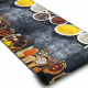 Traversa anti-alunecare LOTUS KITCHEN 40580 Bucate, bucatarie gri / galben PENTRU SPĂLARE