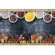 Runner anti-slip LOTUS KITCHEN 40580 Dishes, kitchen grey / yellow WASHABLE