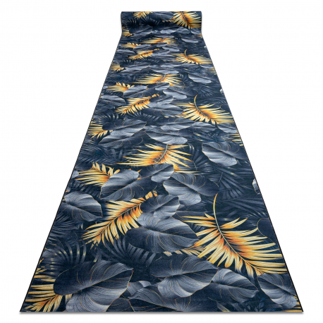 Runner anti-slip LOTUS FERNS 45270 Leaves grey / gold WASHABLE