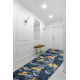 TAPIS DE COULOIR antidérapant LOTUS FERNS 45270 Feuilles gris / L'or lavable 