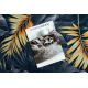 Runner anti-slip LOTUS FERNS 45270 Leaves grey / gold WASHABLE