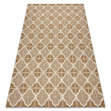 Килим FLAT 48900001 Марокански решетка естествен бежов шнур