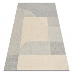 Moquette en laine FLUX 461.12.AE120 OSTA - Géométrique, structurelle, loft crème / gris