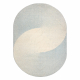 FLUX ovale 461.67.AE502 tappeto in lana OSTA - Geometrico, strutturale, loft blu / crema