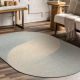 FLUX ovale 461.67.AE502 tappeto in lana OSTA - Geometrico, strutturale, loft blu / crema