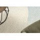 FLUX ovale 461.67.AE502 tappeto in lana OSTA - Geometrico, strutturale, loft blu / crema