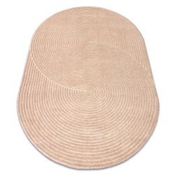 Moquette en laine FLUX ovale 461.67.AE200 OSTA - Géométrique, structurelle, loft rose / beige