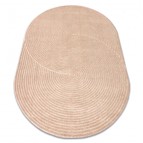 FLUX ovalt 461.67.AE200 ullteppe OSTA - Geometrisk, strukturell, loft rosa / beige