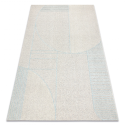 FLUX 461.14.AE120 villane vaip OSTA - Geomeetriline, struktuurne, loft hall / sinine